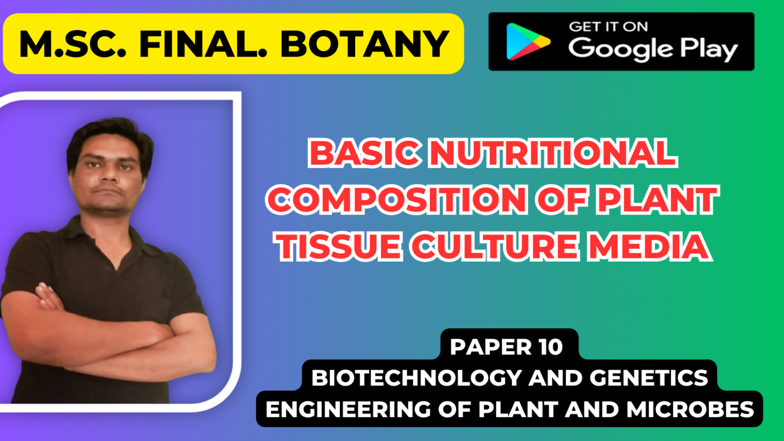 Basic nutritional composition of plant tissue culture media