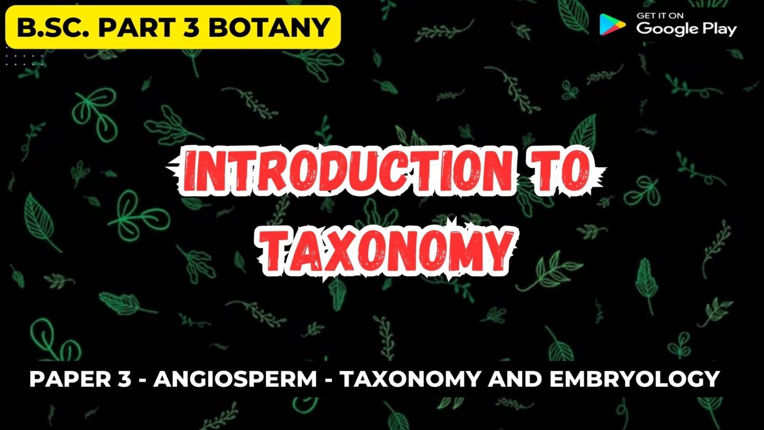 Introduction to taxonomy
