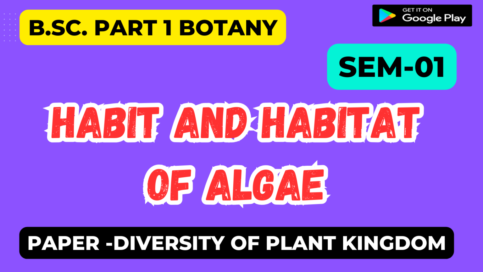 Habit and Habitat of Algae