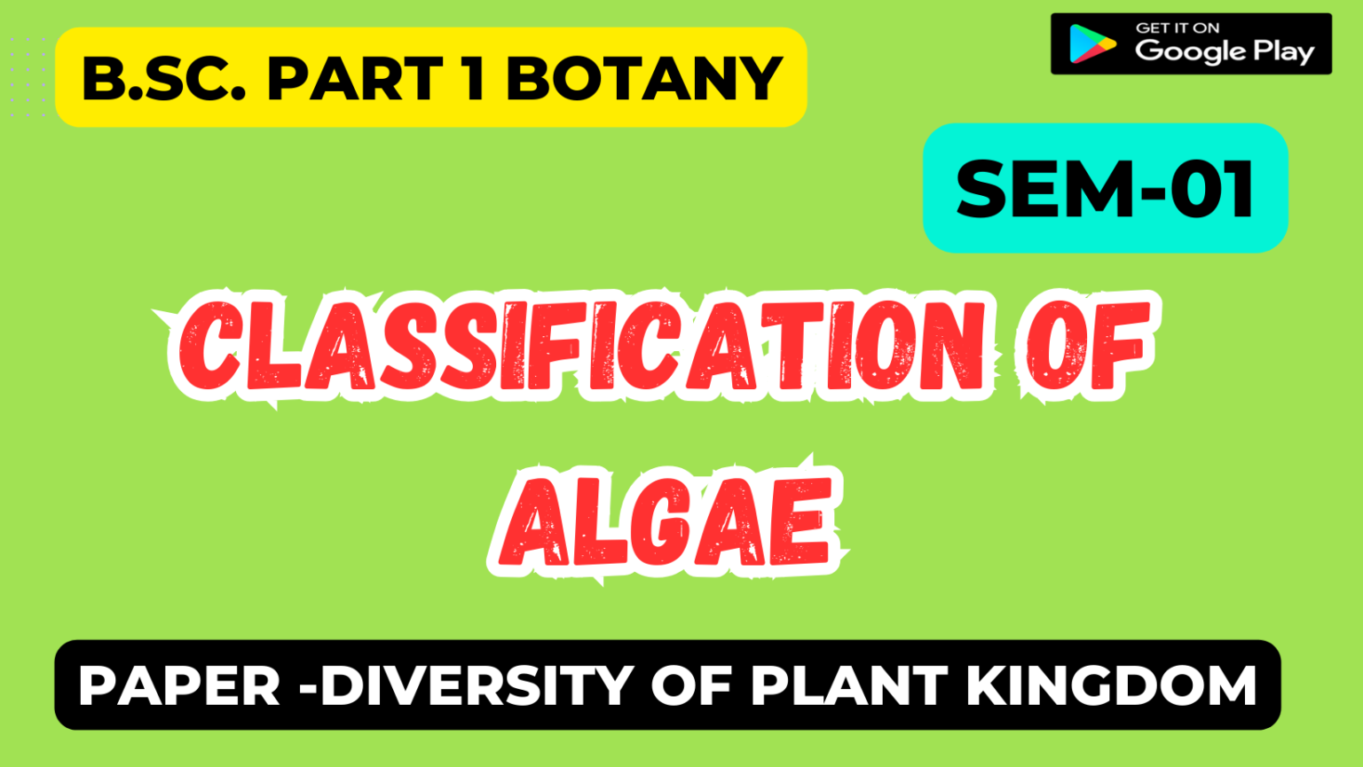 Classification of Algae